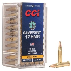 CCI .17 HMR GAMEPOINT Jacketed Soft Point 20grain - Collect Only - Not for online purchase