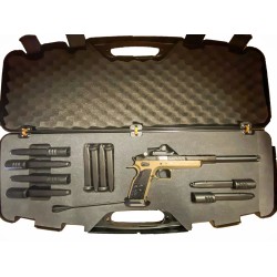 KMR Long Barrel Pistol Deluxe Custom Cut Carry Case - Carry your S-01 LBP Fully Assembled in these High Quality Italian Made Hard Cases