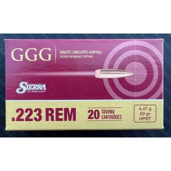 GGG .223 Remington / 5.56 x 45mm NATO - 69gr HPBT MATCH Ammunition with Sierra Bullet in boxes of 20 - COLLECT ONLY