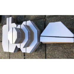 IPSC TOP HALF CARDBOARD TARGETS WHITE BACK - 100 PACK