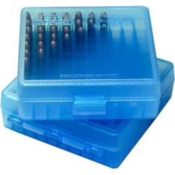 MTM Case Gard Ammunition Storage Box - Clear Blue for 100 .22lr rounds P-100-22-24