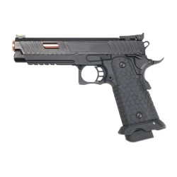 2011 Style KLI JW3 John Wick Baba Yaga Hi-Capa 5.1 Co2 Blowback Air Pistol Rose Gold Barrel - 4.5mm/.177 - Black