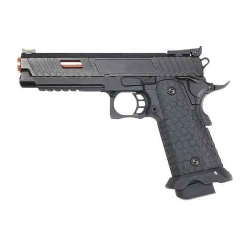 2011 Style KLI JW3 John Wick Baba Yaga Hi-Capa 5.1 Co2 Blowback Air Pistol Rose Gold Barrel - 4.5mm/.177 - Black