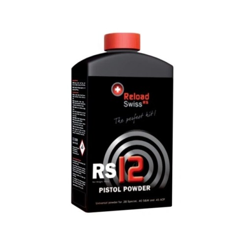 RELOAD SWISS - RS12 - PISTOL POWDER - Single Base 500g RELOAD SWISS - RS12 - PISTOL POWDER - Single Base 500g